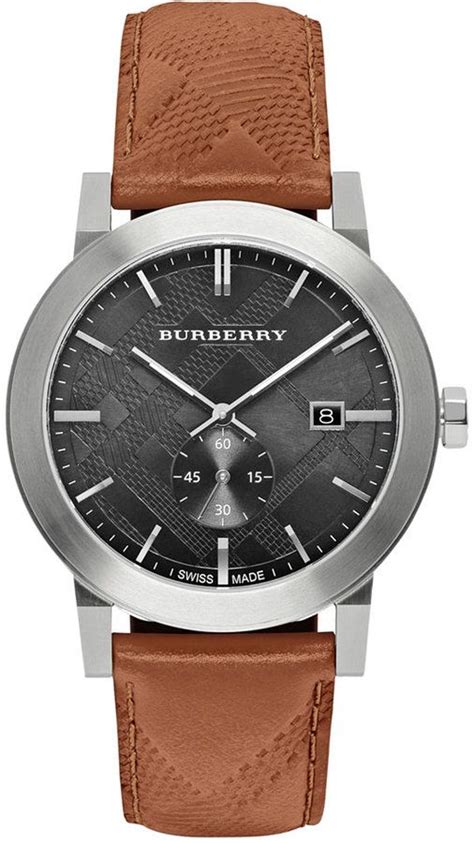 burberry the city leather men& 39|Burberry Men's Swiss Chronograph The City Brown Leather .